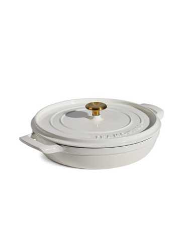 Cazuela Baja de Hierro Fundido Esmaltado con Tapa, Latte, 30 cm / 3,8 l TRAMONTINA 2