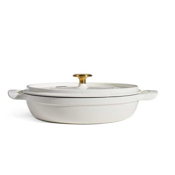 Cazuela Baja de Hierro Fundido Esmaltado con Tapa, Latte, 30 cm / 3,8 l TRAMONTINA