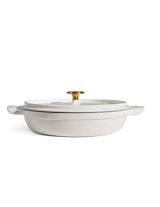 Cazuela Baja de Hierro Fundido Esmaltado con Tapa, Latte, 30 cm / 3,8 l TRAMONTINA