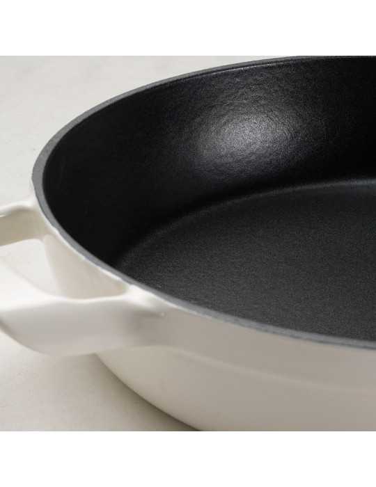 Cazuela Baja de Hierro Fundido Esmaltado con Tapa, Latte, 30 cm / 3,8 l TRAMONTINA