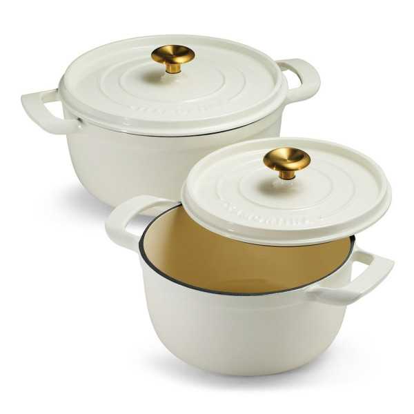 Olla de Hierro Fundido Esmaltado con Tapa, Latte, 22 cm / 3,7 l TRAMONTINA