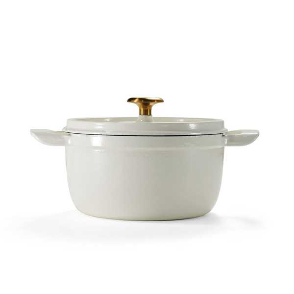 Olla de Hierro Fundido Esmaltado con Tapa, Latte, 22 cm / 3,7 l TRAMONTINA
