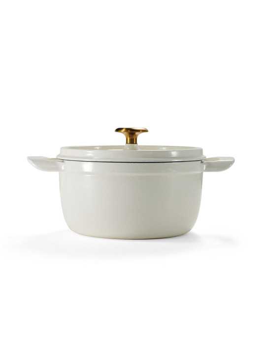 Olla de Hierro Fundido Esmaltado con Tapa, Latte, 22 cm / 3,7 l TRAMONTINA