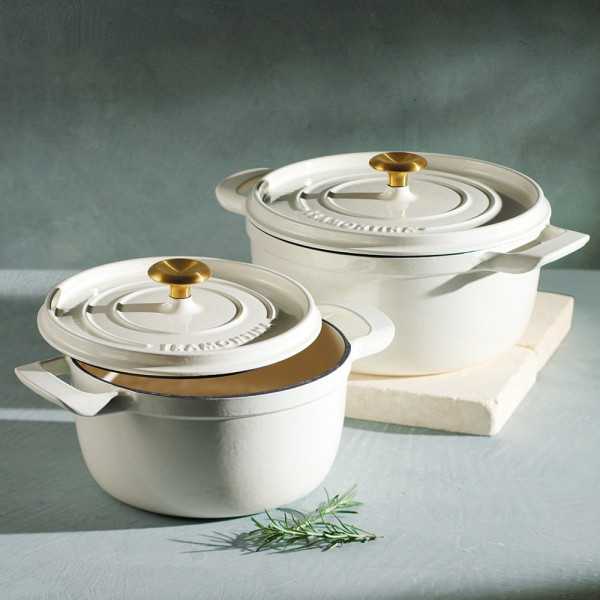 Olla de Hierro Fundido Esmaltado con Tapa, Latte, 22 cm / 3,7 l TRAMONTINA