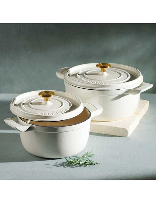 Olla de Hierro Fundido Esmaltado con Tapa, Latte, 22 cm / 3,7 l TRAMONTINA