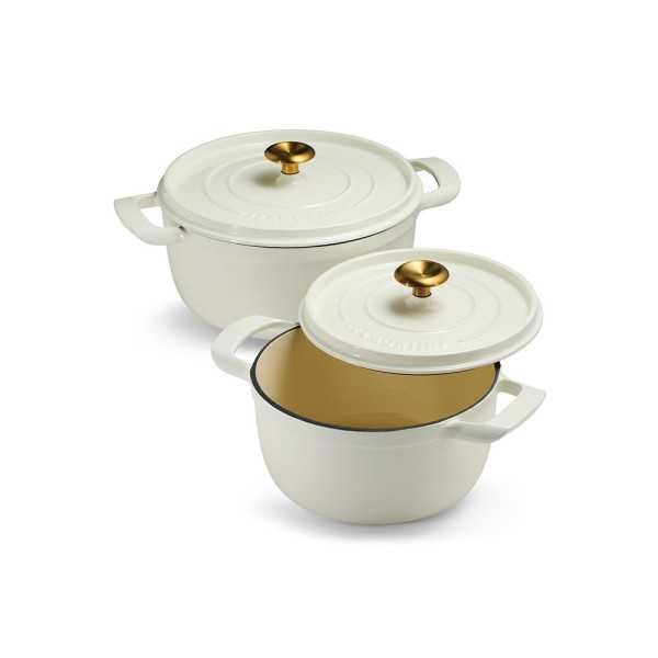 Olla de Hierro Fundido Esmaltado con Tapa, Latte, 26 cm / 5,6 l TRAMONTINA