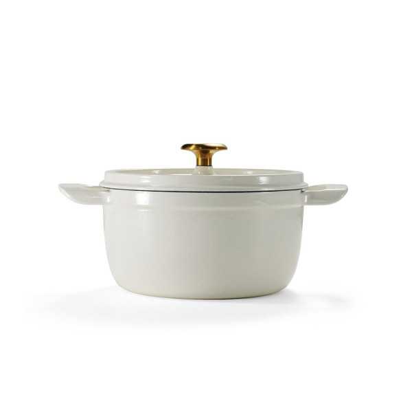 Olla de Hierro Fundido Esmaltado con Tapa, Latte, 26 cm / 5,6 l TRAMONTINA