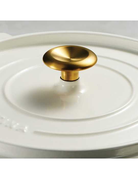 Olla de Hierro Fundido Esmaltado con Tapa, Latte, 26 cm / 5,6 l TRAMONTINA