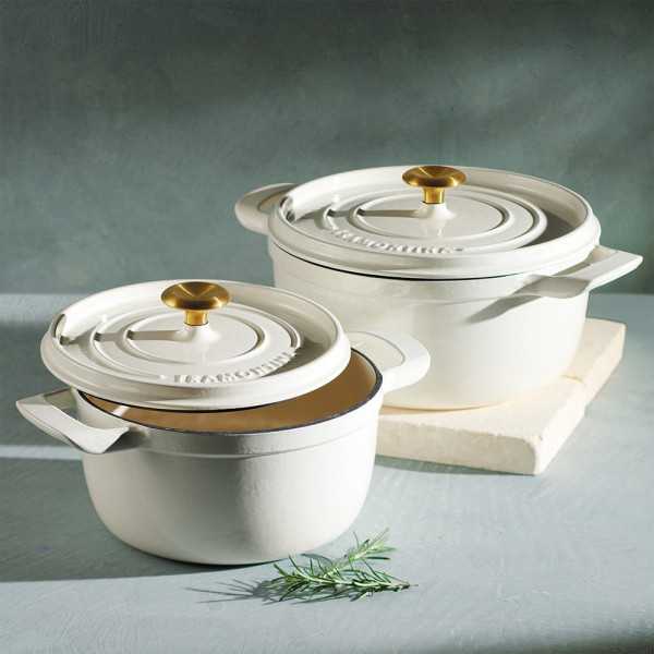Olla de Hierro Fundido Esmaltado con Tapa, Latte, 26 cm / 5,6 l TRAMONTINA