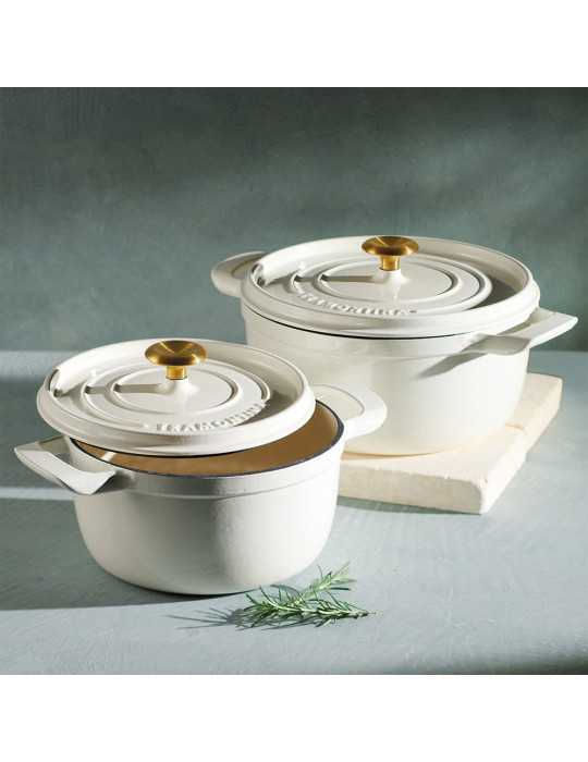 Olla de Hierro Fundido Esmaltado con Tapa, Latte, 26 cm / 5,6 l TRAMONTINA