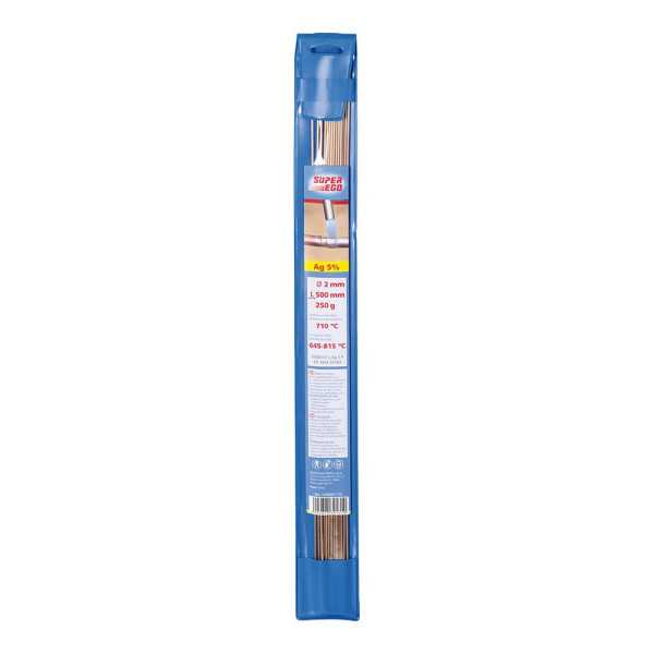 Varilla de Soldadura 2% Plata, CUPAG2, Ø2 mm, L 500 mm, 250 g SUPER EGO
