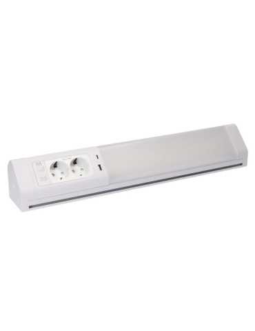 Regleta LED 5-10 W 3CCT 450-850 lm con Enchufes y USB A-C, 518 x 80 x 85 mm EDM 2