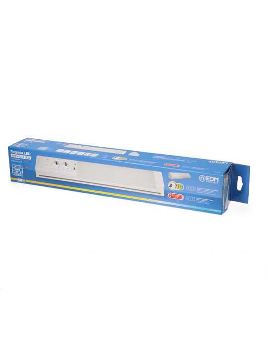 Regleta LED 5-10 W 3CCT 450-850 lm con Enchufes y USB A-C, 518 x 80 x 85 mm EDM
