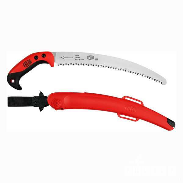 Serrucho de Poda Modelo 630 Hoja Curva, 33 cm, Ø15 cm, con Funda FELCO