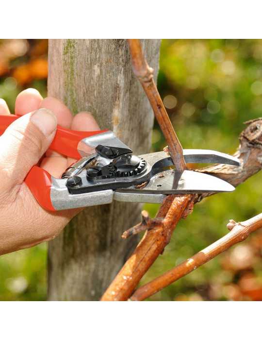 Tijera de Poda Ergonómica, tipo Bypass, Modelo 8, para Mano Grande, Capacidad de Corte Hasta Ø25 mm FELCO