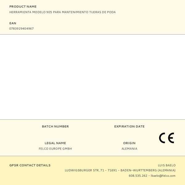 Herramienta Modelo 905 para Mantenimiento Tijeras de Poda FELCO