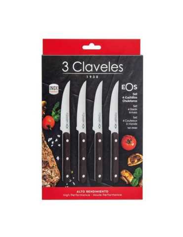 Set 4 Cuchillos Chuleteros Eos 11,5CM 01483 [LOTE DE 2 Unidades] 3 CLAVELES
