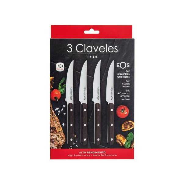 Set 4 Cuchillos Chuleteros Eos 11,5CM 01483 [LOTE DE 2 Unidades] 3 CLAVELES