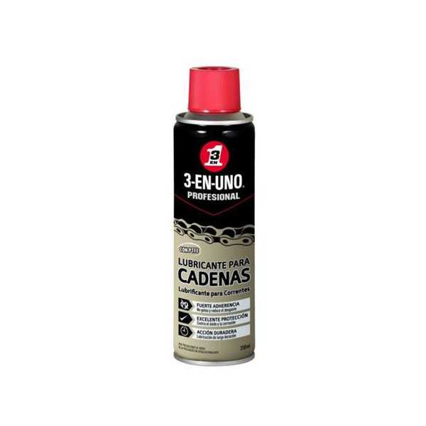 Lubricante para Cadenas 250 ml 34470 [LOTE DE 4 Unidades] 3 EN 1
