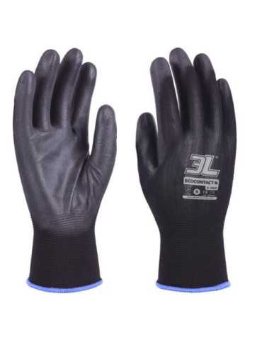 Guante PU Negro sin Costuras Ecocontact N A2000 Talla 9 [LOTE DE 30 Unidades] 3L