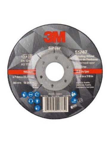 Disco Desbaste Silver T27 115X7X22.23MM PN51747 [LOTE DE 6 Unidades] 3M