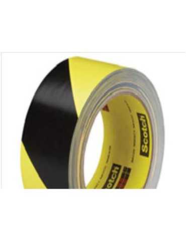 Cinta Vinilo Franja Seguridad Negro Amarillo 766 [LOTE DE 4 Unidades] 3M