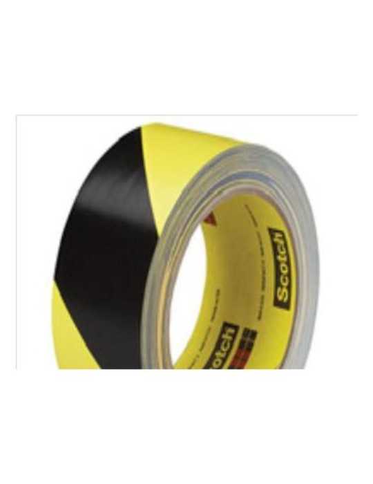 Cinta Vinilo Franja Seguridad Negro Amarillo 766 [LOTE DE 4 Unidades] 3M