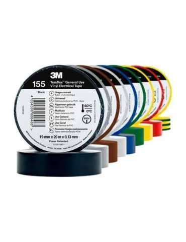 Cinta Eléctrica PVC Temflex 155 PVC Amar 19MMX20M [LOTE DE 20 Unidades] 3M