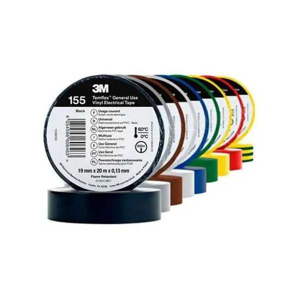 Cinta Eléctrica PVC Temflex 155 PVC Amar 19MMX20M [LOTE DE 20 Unidades] 3M