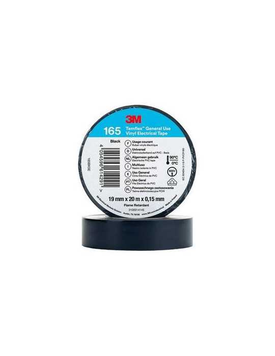 Cinta Eléctrica PVC Temflex 165 Gris 19MMX20M [LOTE DE 16 Unidades] 3M