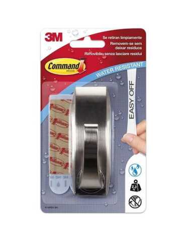 Gancho Command Niquel Baño Grande WMR03BN [LOTE DE 4 Unidades] 3M