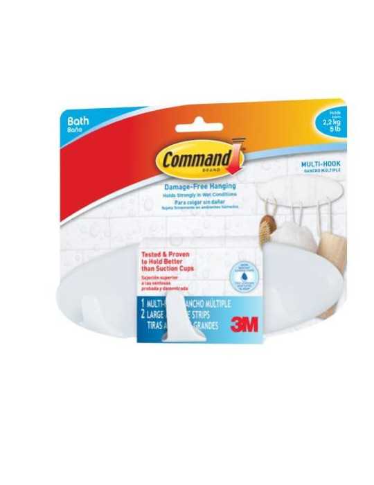 Mu Latón Igancho Baño Command Blanco BATH21ES [LOTE DE 4 Unidades] 3M