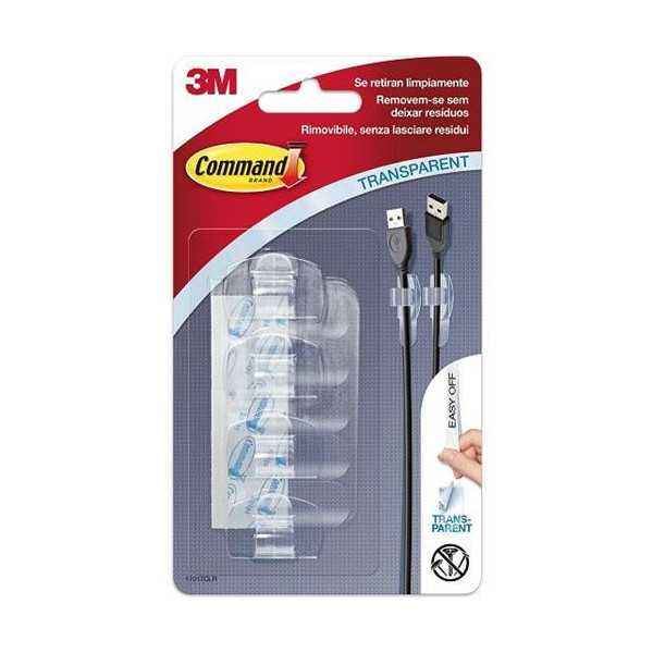 Sujetacables Command 4 Unidades + 5 Tiras 17017CLR COMMAND [LOTE DE 6 Unidades] 3M