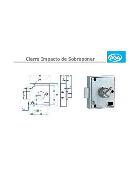 Cerradura Triangulo 593 [LOTE DE 4 Unidades] AGA