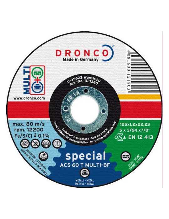 Disco Multicorte 125X1.2 mm ACS60T [LOTE DE 16 Unidades] AGHASA TURIS