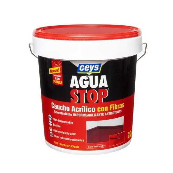 Aquastop Caucho Acrílico con Filtros 20 Kg. rojo AGUASTOP CEYS