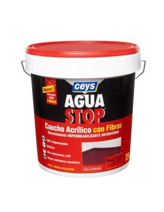 Aquastop Caucho Acrílico con Filtros 20 Kg. rojo AGUASTOP CEYS