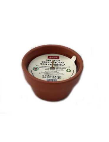 Vela Citronela Base Terracota 9X5.5CM 313 [LOTE DE 6 Unidades] ALAMPAT