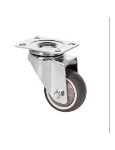 Rueda Giratoria con Placa y Goma Gris 40MM [LOTE DE 6 Unidades] ALEX