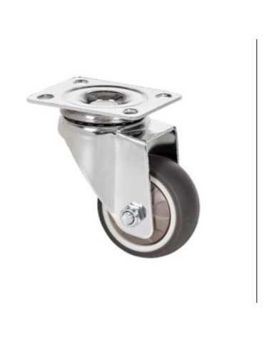 Rueda Giratoria con Placa y Goma Gris 50MM [LOTE DE 4 Unidades] ALEX