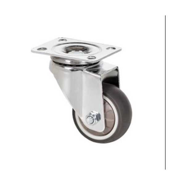 Rueda Giratoria con Placa y Goma Gris 50MM [LOTE DE 4 Unidades] ALEX