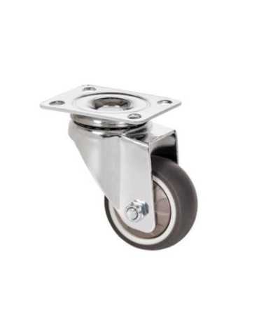 Rueda Giratoria con Placa y Goma Gris 60MM [LOTE DE 4 Unidades] ALEX