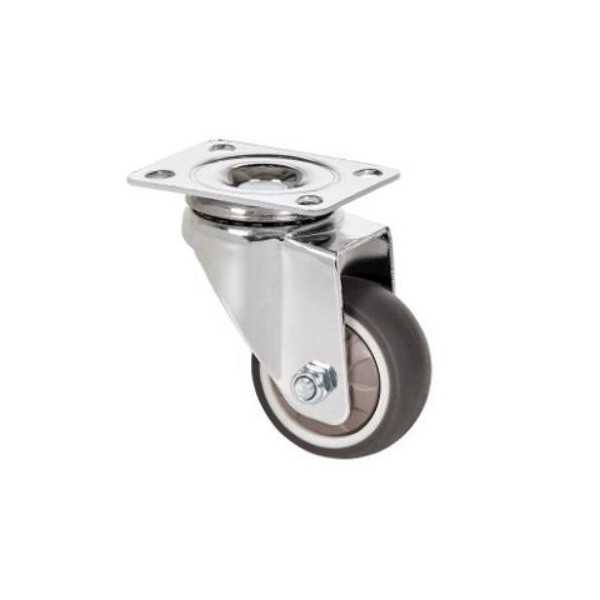 Rueda Giratoria con Placa y Goma Gris 60MM [LOTE DE 4 Unidades] ALEX