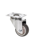 Rueda Giratoria con Placa y Goma Gris 60MM [LOTE DE 4 Unidades] ALEX