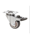 Rueda Giratoria de Placa con Freno Goma Gris 50MM [LOTE DE 4 Unidades] ALEX
