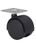 Rueda Giratoria Negra Placa Poliamida 30MM [LOTE DE 22 Unidades] ALEX