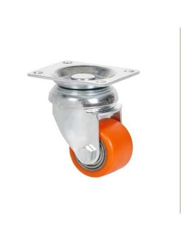 Rueda Giratoria con Placa Naranja 35MM [LOTE DE 4 Unidades] ALEX