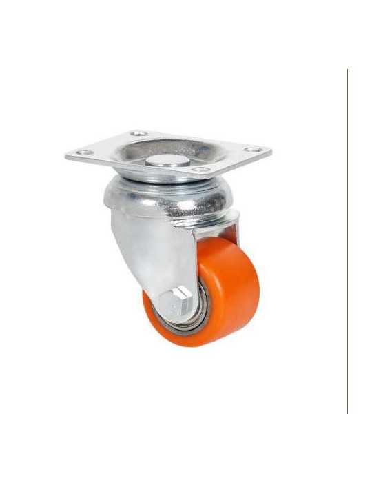 Rueda Giratoria con Placa Naranja 35MM [LOTE DE 4 Unidades] ALEX