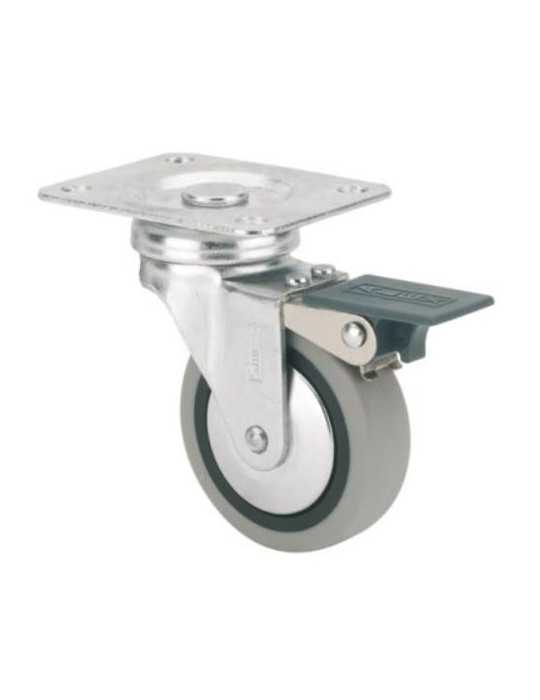 Rueda Giratoria Goma D50 con Freno 1-0548 [LOTE DE 4 Unidades] ALEX