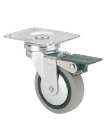 Rueda Giratoria Goma D60 con Freno 1-0549 [LOTE DE 4 Unidades] ALEX
